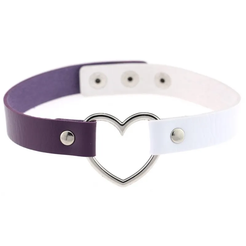 Joy Jewels Ras de cou Heart Duo Violet-Blanc